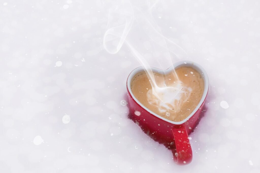 Winter, heart, cup