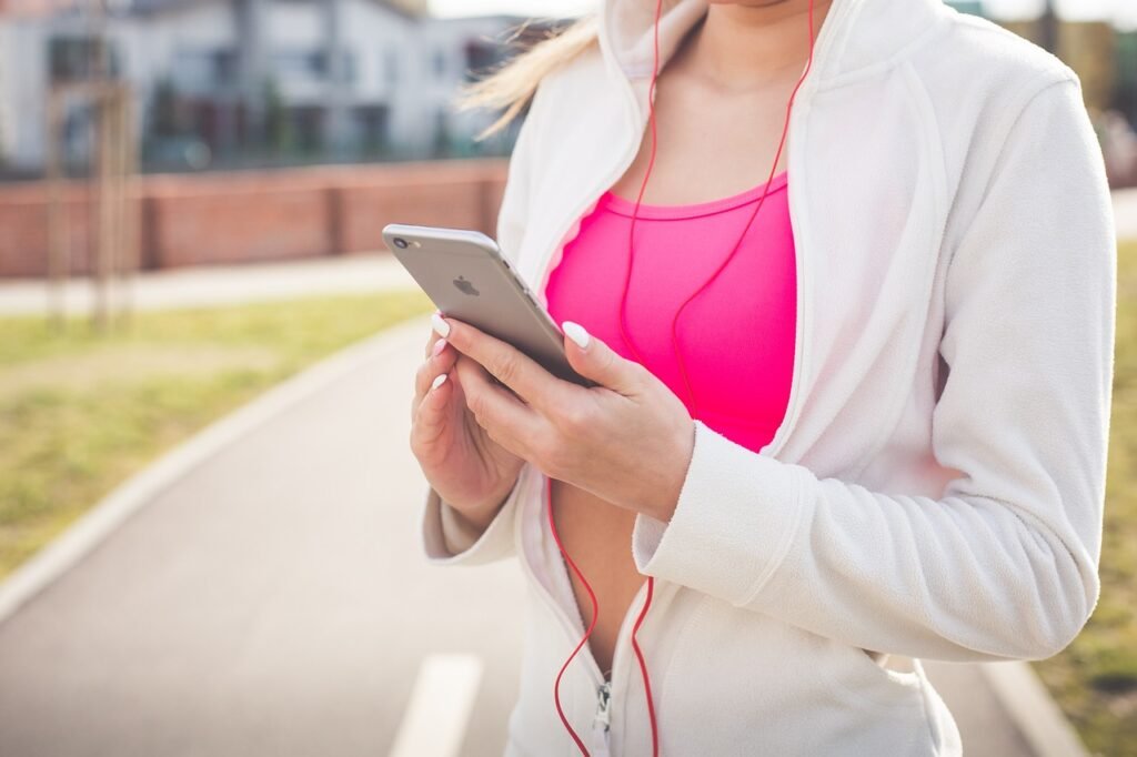 woman, music, 